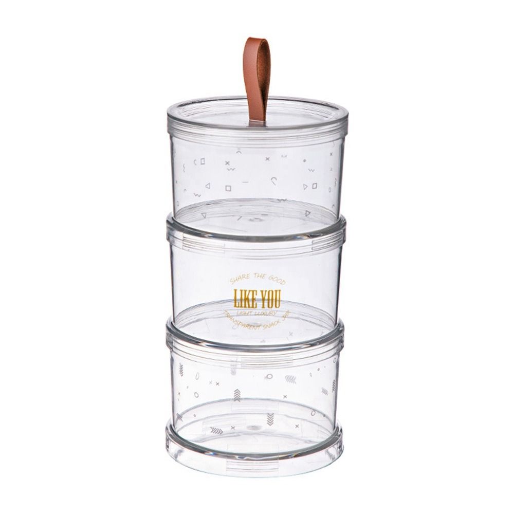 Portable Plastic Food Storage Box Round Keep Fresh Cereal Grain Organizer Moisture-Proof with Lid Nut Coffee Bean Jar for Home