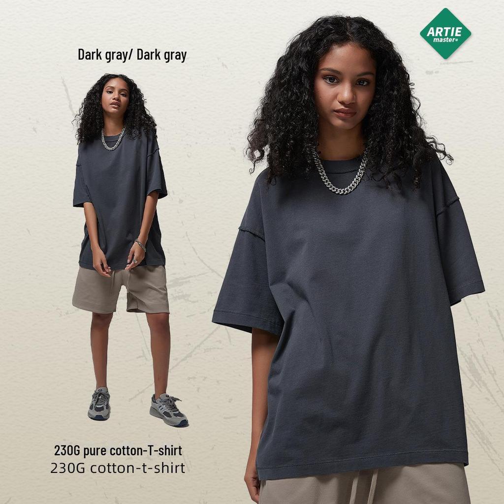 ARTIE Men's Spring/Summer 2024 Fringe Collar Street Fashion Washed Short-Sleeve T-Shirt