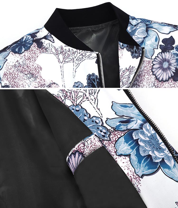 Мужская цветочная бейсбольная куртка Весна Осень - Модная и стильная молодежная верхняя одежда