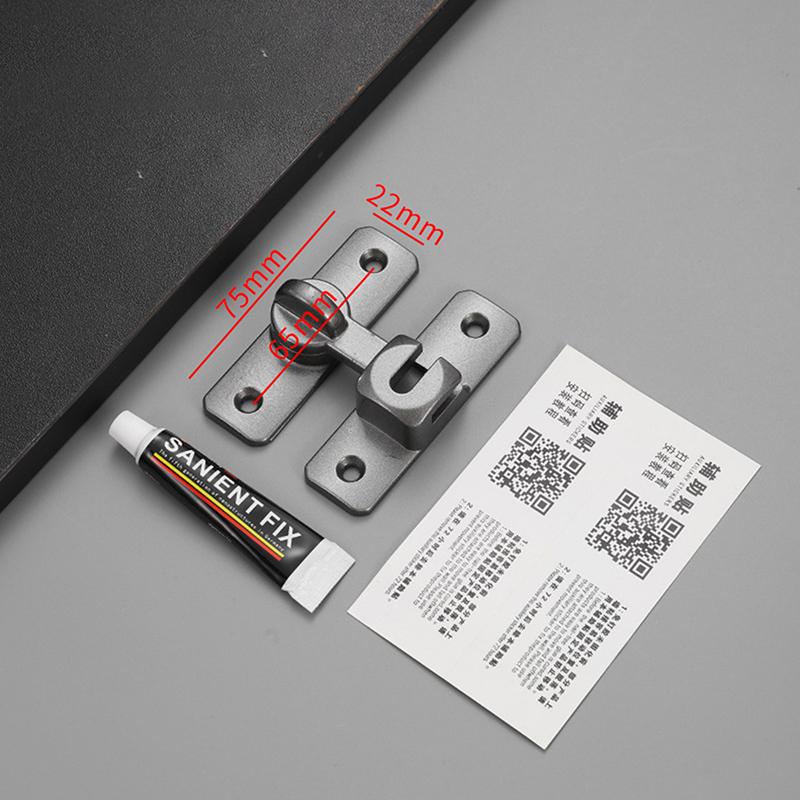 Защелка для двери Дверные засовы Домашняя безопасность Сверхпрочный цинковый сплав 90 180 градусов Легкая установка Замок для раздвижной двери Противоугонный замок