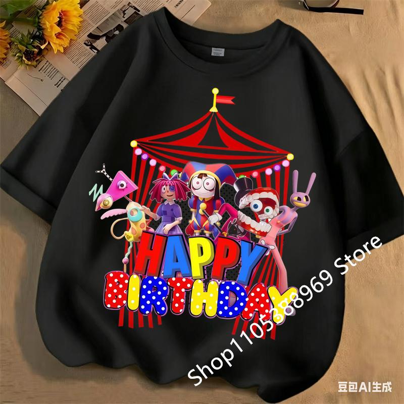 Футболка для мальчиков и девочек Смешная The Amazing Digital Circus Графический принт Футболка для детей Милая детская футболка МальчикДевочка Унисекс Одежда