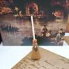 Wooden Mini Broom Pendant 10cm Red Rope Broom Halloween Broom  Dollhouse Decoration