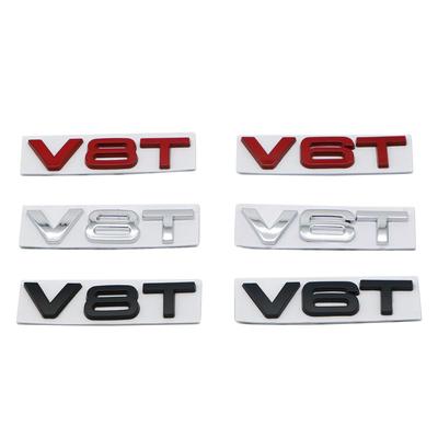1 шт. 3D Металлический Стайлинг Автомобиля V6T V8T V6 V8 T Значок на Крыло Боковую Часть Кузова Задний Багажник Наклейка Значок на Крыло Для A4 A3 A5 A6 A1 Q3 Q5 Q7