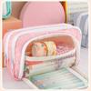 Front Window Ins Style Multi-layer Pencil Case Large Capacity Simple Stationery Bag Multifunctional Makeup Bag Storage Bag