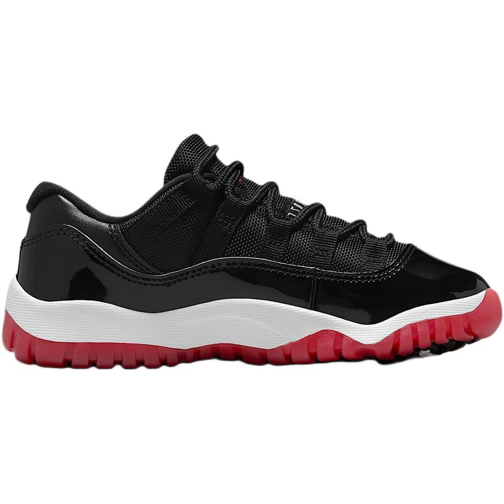 Air Jordan 11 Retro Low PS Bred 2025 Kids Sneakers Black White Varsity-Red FV5116-006