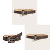 Fashion Punk Wide Belt With Alloy Buckle And Pearl Bead Decoration For Women
