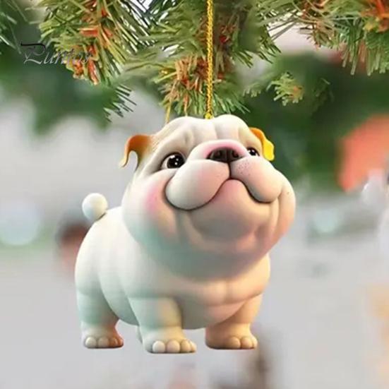 Подвесное украшение для автомобиля, симпатичная собачка, подвеска для зеркала заднего вида с шнурком, простая в установке акриловая подвеска для автомобильного зеркала