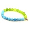Peridot + Blue Chalcedony 8 Mm Pearl Bracelet
