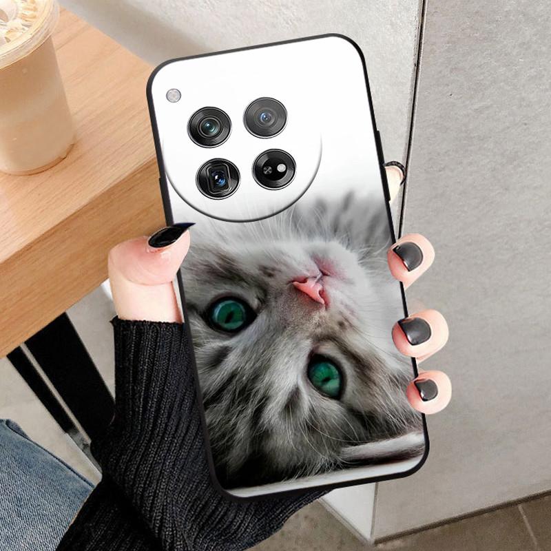 For OnePlus 12 Case Cover For OnePlus12 Fundas New Black Soft Silicone TPU Protective Phone Case For One Plus 12 Bumper Coque