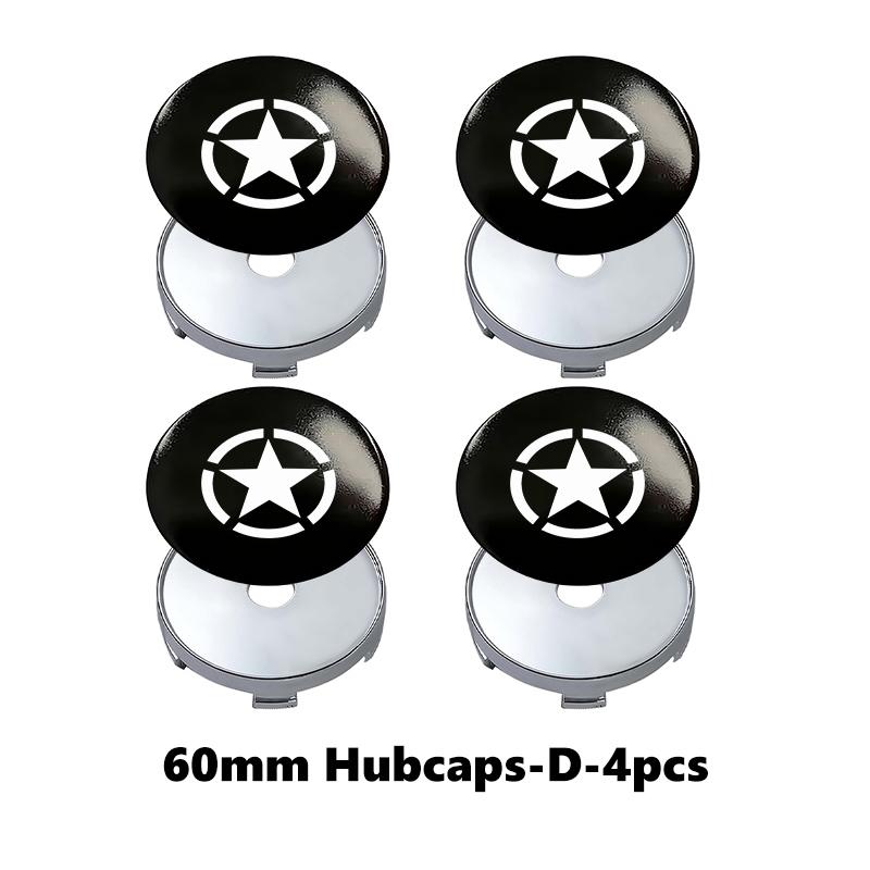 4Pcs 56mm/60mm Car Wheel Center Hub Cap Rim Cover For Jeep Grand Cherokee Wrangler JK Renegade Gladiator Compass NXJPT1