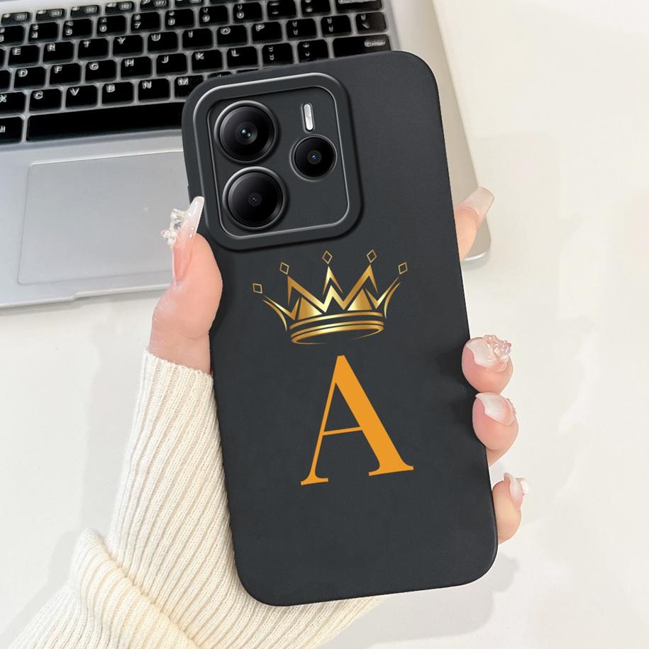 Для Xiaomi Redmi Note 14 4G Чехол Глобальная Крышка Роскошная Корона Цветок Буквы Мягкий Силиконовый Чехол Для Телефона Для Redmi Note14 4G 2025 Capa