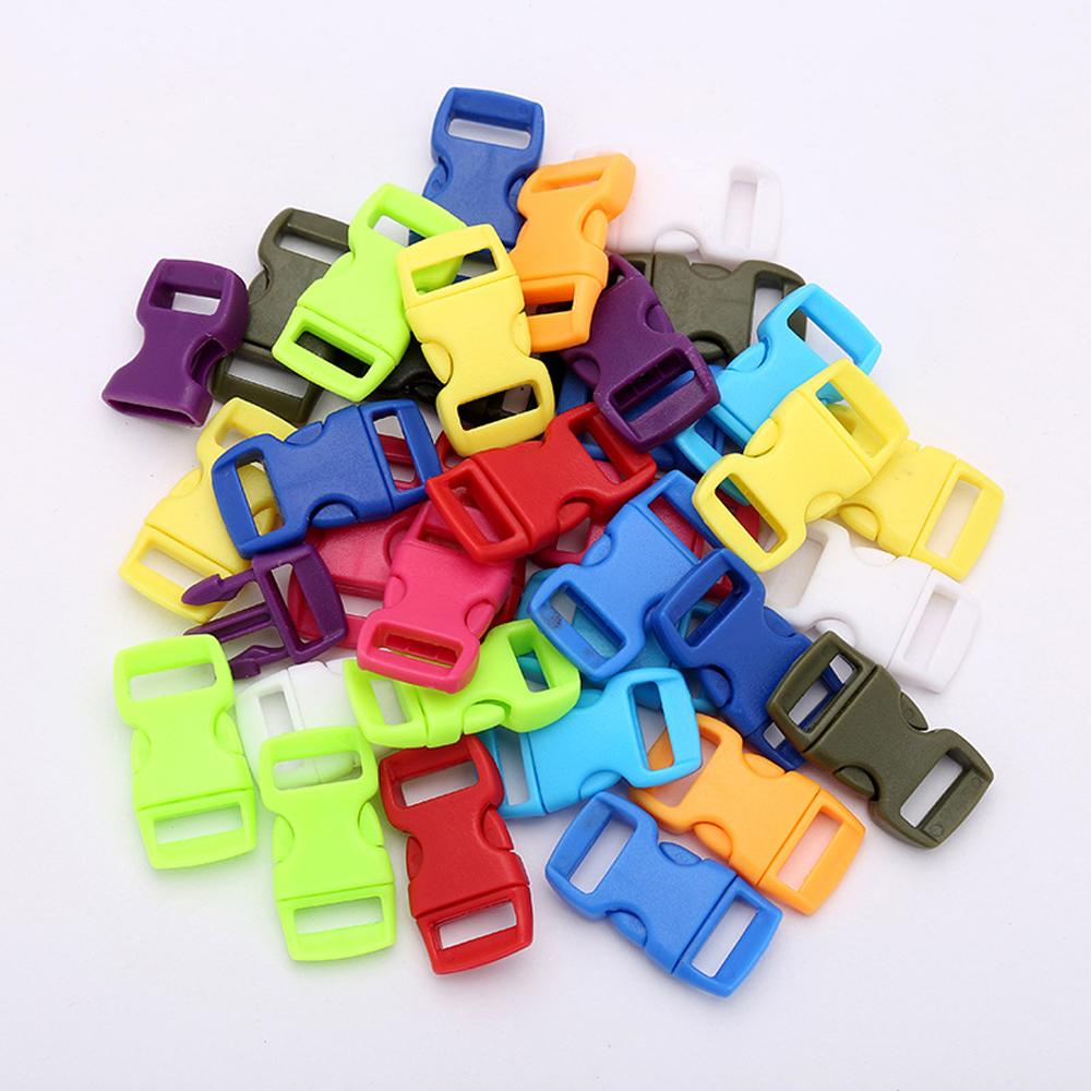 DIY Plastic Bracele Parachute 10mm 3/8" Side Release Buckle Outdoor Camp Paracord Webbing Strap