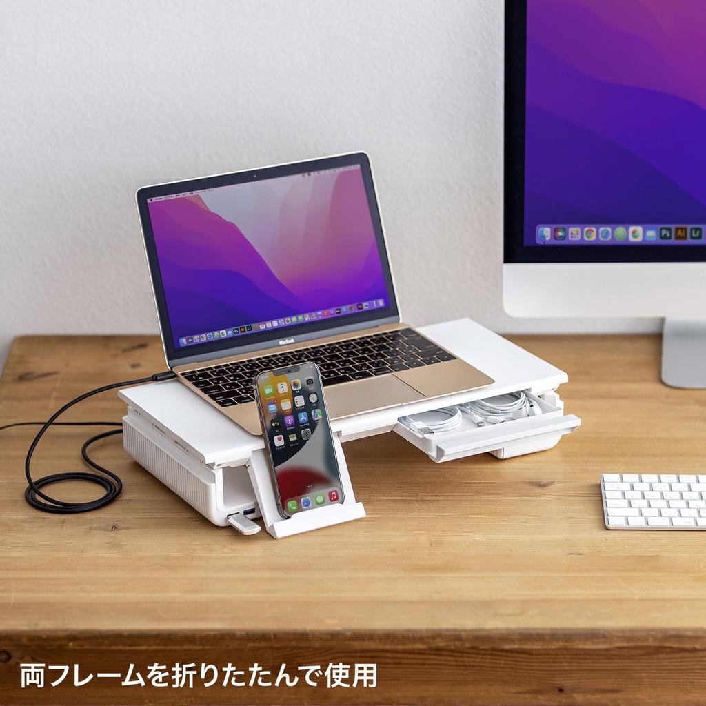 SANWA SUPPLY USB Type-C хаб с настольной стойкой (белый) MR-LC210CHW