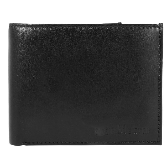 Portefeuille homme - Fidel - Cuir d'agneau véritable - Format horizontal compact - 9 emplacements cartes