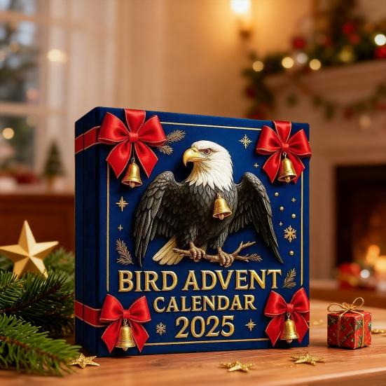 Календарь Адвента «Птицы» на 2025 год 24 дня Реалистичные акриловые птицы Рождественский декор для обратного отсчета Подарок для наблюдателей за птицами и любителей природы