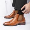Мода Мода Мужские Черные Коричневые Заостренные Деловые Повседневные Ботильоны Мужские Зимние Высокие Новинка Удобные Кожаные Ботинки Челси