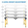 Stable Folding Platform Heavy Duty Adjustable Work Platform, 1100 lbs Capacity, Zinc Plated Steel with Wheels Portable & Anti-Slip Surface, 4/5 Height