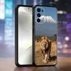 Чехол для телефона на тему льва для Samsung S25, S24, S21, S22, S23, S30, Ultra, S20, Plus, Fe, Мягкий силиконовый черный чехол