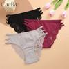 FINETOO Сексуальные кружевные трусики для женщин, удобные трусы, кружевные трусики, однотонное нижнее белье