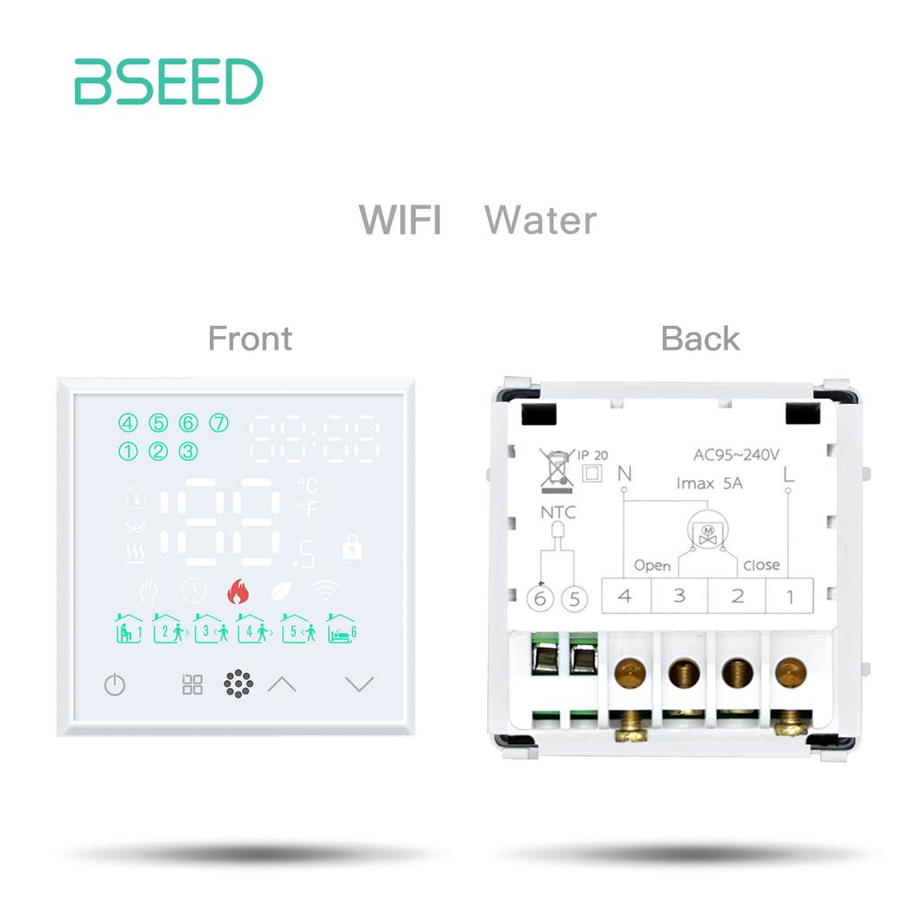 BSEED LED Touch Screen Electric Floor Heating Water Boiler Room Thermostat Module Part WIFI Alexa Temperature Controller APP