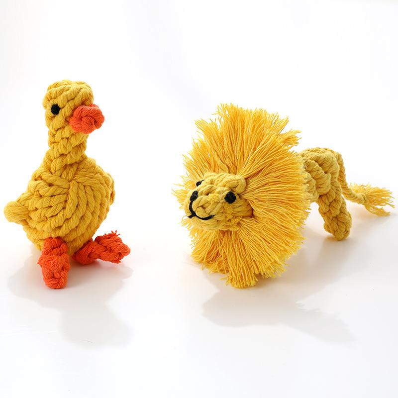 Хлопковая веревка игрушка для собаки Пиппи Тао форма животного плетеная игрушка веревочный узел кость для грызения шлифовки зубов игрушка для собаки