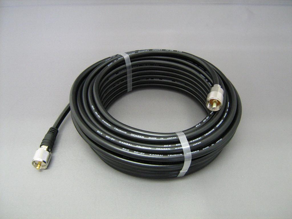 Комплект кабелей Daiichi Denpa Kogyo Diamond для стационарной станции, 15 м, разъем сбоку, съемный, 5D15MB 5D-2V MP-MP (один тип)