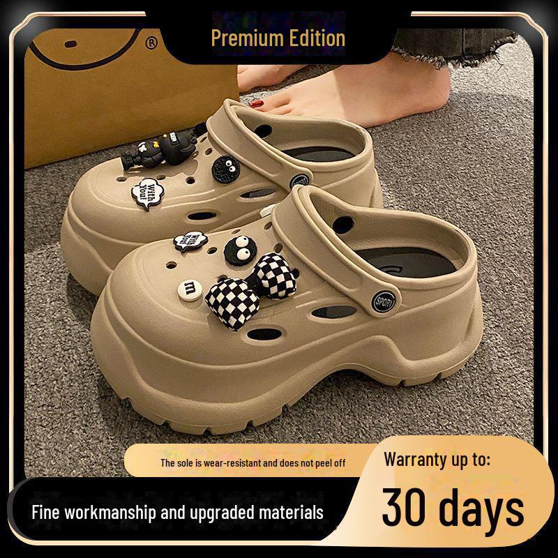 Женские пляжные тапочки EVA 2024 года на толстой подошве с нескользящим закрытым носком