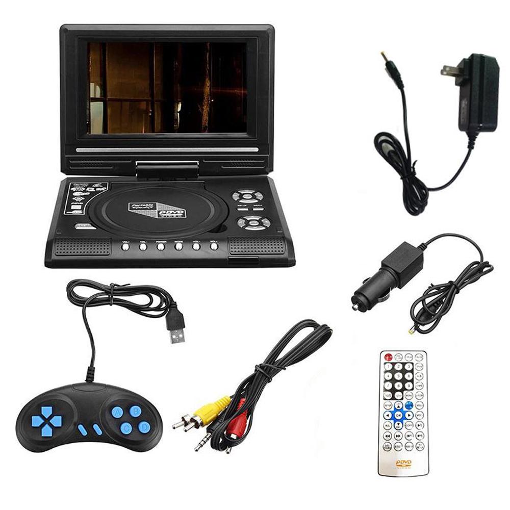 Callaa 7.8 Inch Portable Home Car DVD Player VCD CD MP3 HD DVD Player Analog TV USB SD Cards RCA Game LCD 16:9 Rotate