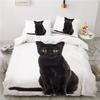 Постельное белье с черным котом для детей, мальчиков, подростков, 2/3 предмета, пододеяльник, комплект постельного белья с наволочками, размер Twin/Queen/King 140x200 240x220