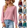 2024 Европейская и Американская Осень И Зима Новая Свободная Круглая Шея Длинные Рукава Лоскутная Футболка Топ Для Женщин