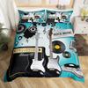 Retro Guitar Wood Grain Three-Piece Duvet Cover 3D Digital Printing Bedding Home Textile
