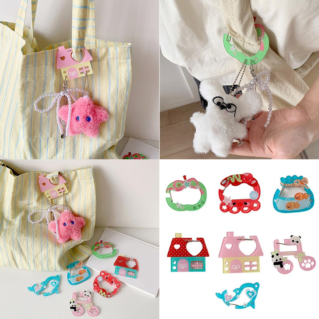 Practical Acrylic Carabiner Keychain For Backpacks HandbagsLightweight Decorative Accessory For Students And Office Use