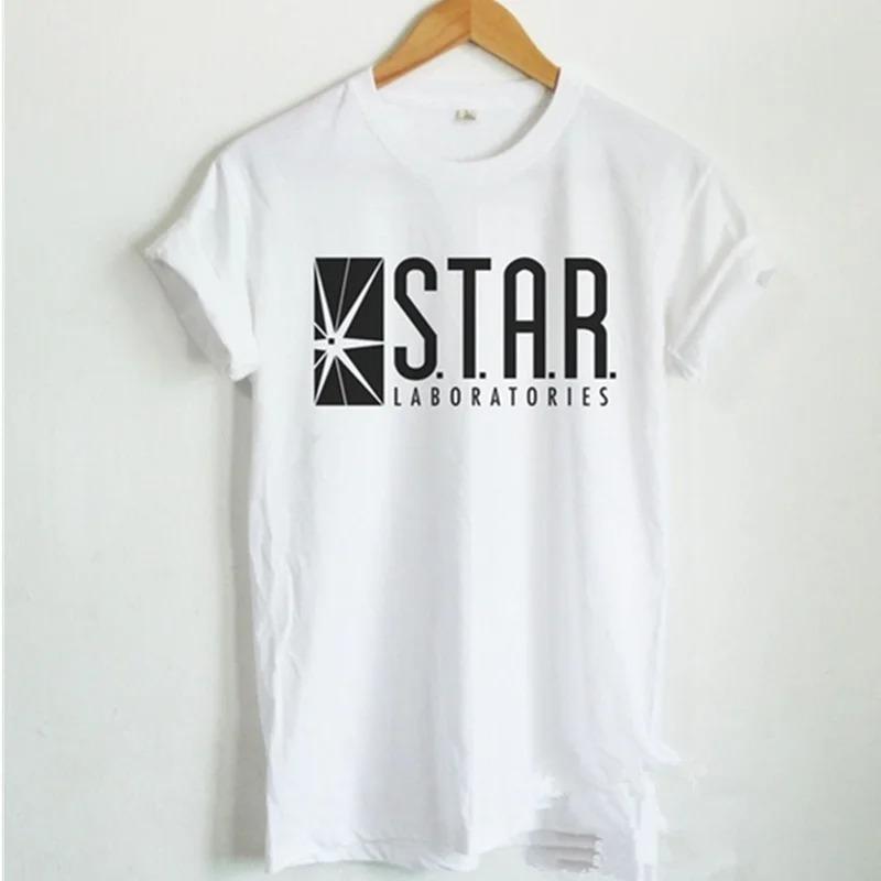 Флэш DC Barry Allen Laboratories Star Labs с буквенным принтом женская футболка Повседневная хлопковая забавная рубашка футболка в стиле Харадзюку футболка топ