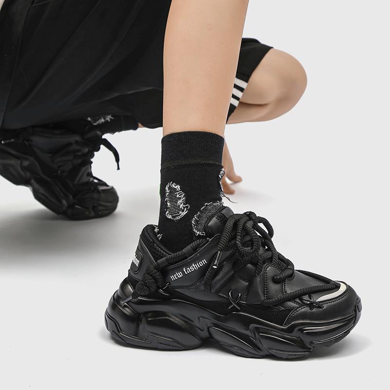 2024 Мода Скейтборд Хлебные Туфли Кроссовки на Платформе для Мужчин Женщин Меньшинство Национальный Тренд Спортивная Обувь Ins Ветер Папины Кроссовки