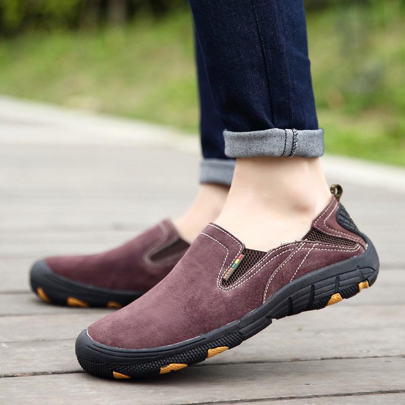 Модные мужские повседневные кроссовки из кожи, мужские мокасины, нескользящая обувь, мужская обувь для вождения, горячая распродажа, мокасины ручной работы, дышащая обувь для ходьбы