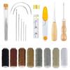 Leather Repair Home Measure Tape Leathercraft Tool Set Sewing Needles Upholstery Repair Kit Thread