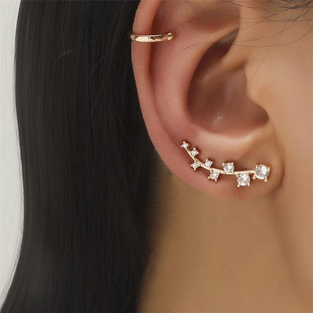 Bohemian No Piercing Crystal Rhinestone Ear Cuff Set Girls Women Wrap Stud Clip Earrings Ear Studs Fashion Women Jewelry