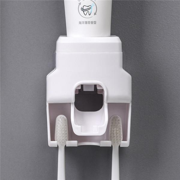 Automatic Toothpaste Squeezer Wall Mount Toothbrush Stand Rack Bathroom Toothpaste Dispenser Toothbrush Holder Accessories