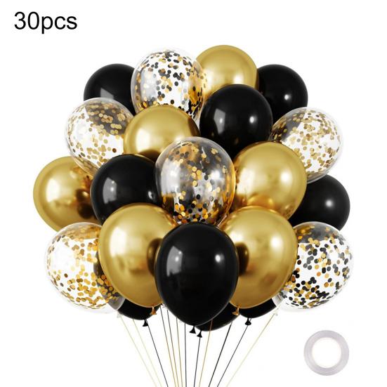 30 Pcs 12inch Metallic Balloons Chrome Latex Balloon with Ribbon for Wedding Bridal Birthday Baby Shower Decoration