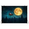 Mocsicka Christmas Photography Background Night Starry Sky Moon Forest Tree Decoration Santa Claus Children Party Photo Backdrop
