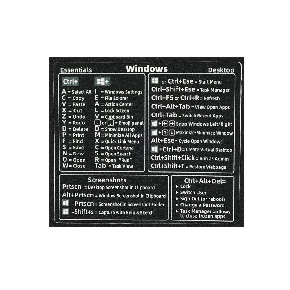 Для Windows ПК Компьютер Наклейки-Шпаргалки Клавиатуры Клейкие Прозрачные Наклейки Для Macbook OS Ноутбук Настольный Компьютер Сокращения
