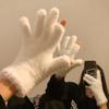 Cute Open Finger Touch Screen Plush Five Finger Gloves For Women In Winter, Warm And Thick Velvet For Cycling Students