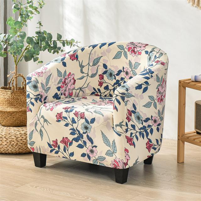 Чехол на кресло для ванны с цветочным рисунком, чехол для одноместного дивана из спандекса, Чехлы для дивана в богемном стиле, эластичные чехлы для отеля, гостиной