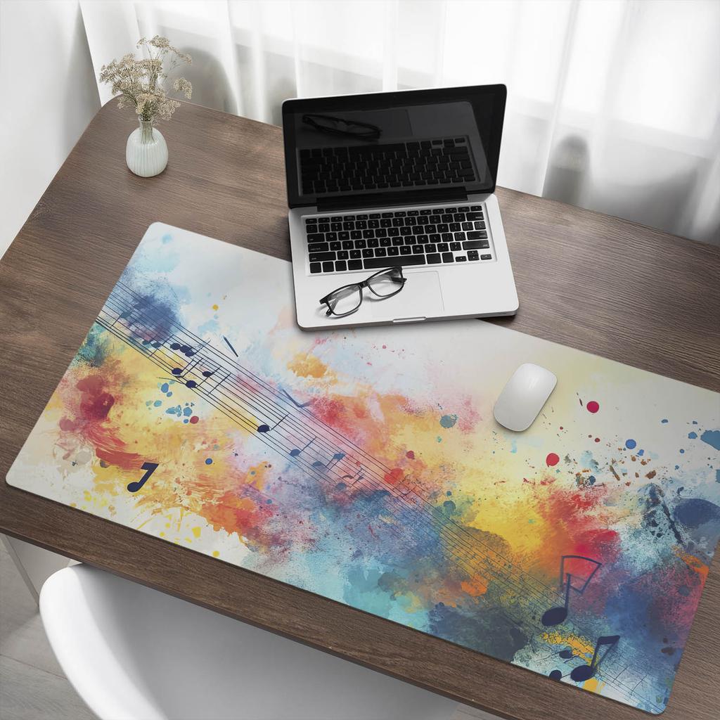 Winylowa Mata Biurkowa Ze Stylowym Nadrukiem Muzyczna Abstrakcja 120X60 Cm