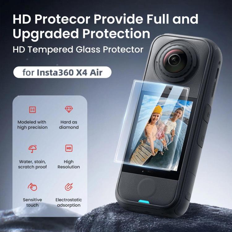 Для Insta360 X4 Air aMagisn Закаленное Стекло Защитная Пленка на Экран HD Анти-Царапина Твердость 9H Пленка на Объектив