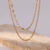 Multi-layer Stacked Chain Stainless Steel Gold-plated Double-layer Necklace Women's Fashion Niche Color-preserving Thin Chain O-chain New