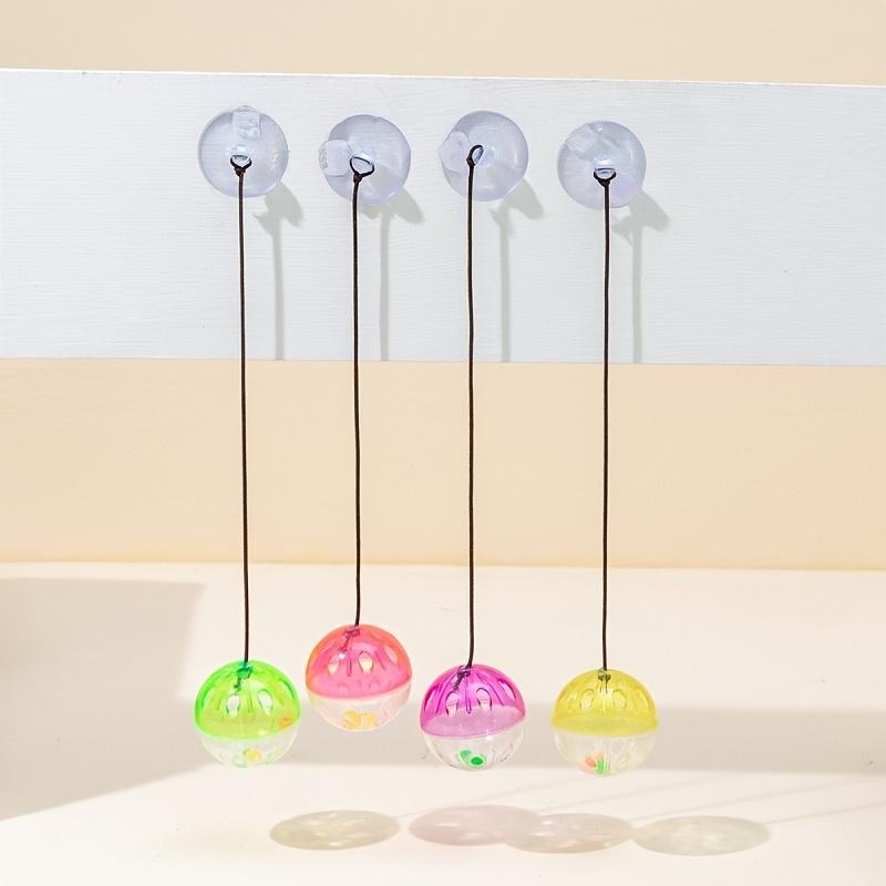 4pcs Random colors Suction cup bell elastic ball wholesale cat toys Suction cup bell ball