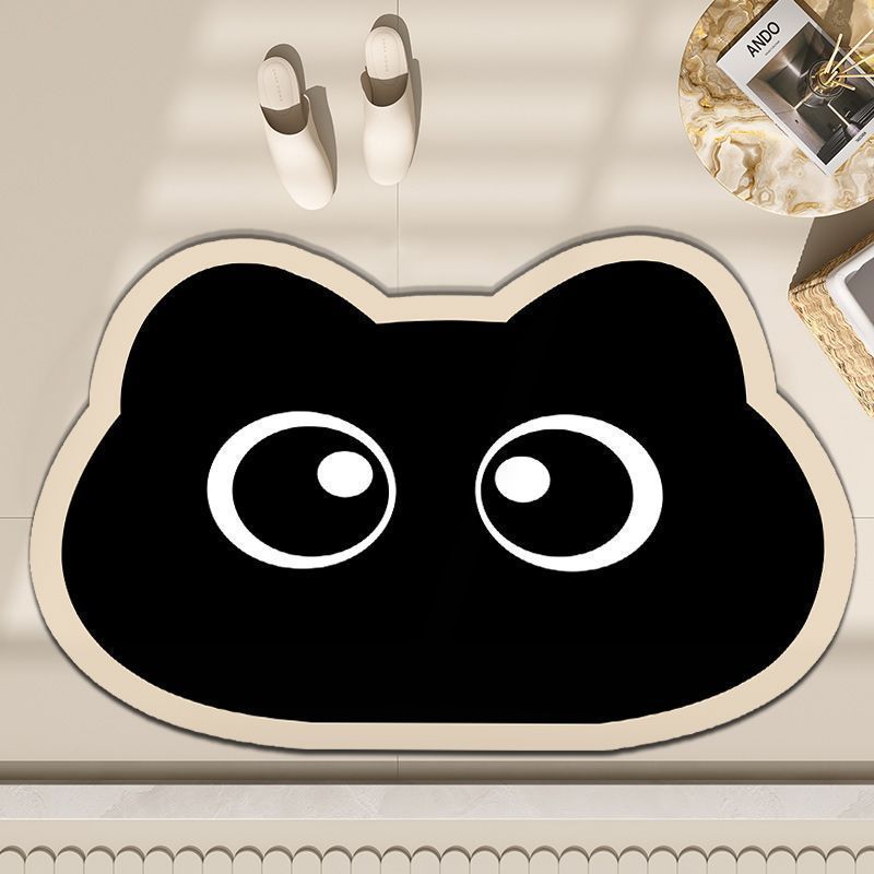 Коврик для пола из диатомовой грязи, коврик для пола специальной формы с мультяшным котом, придверный коврик, коврик для ног в ванной, коврик для пола в ванной