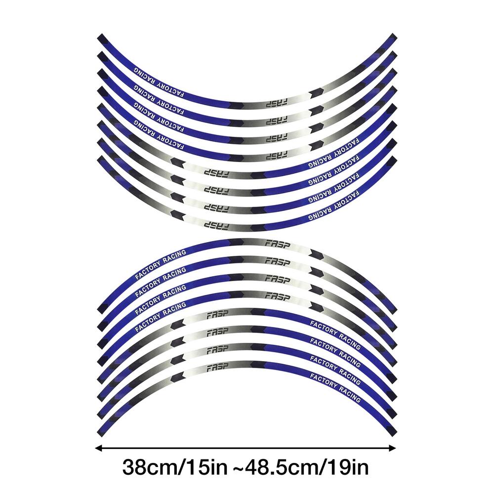16 шт. Наклейки на шины мотоцикла и автомобиля, декоративные полоски, универсальные светоотражающие наклейки на колеса велосипеда, водонепроницаемая лента для обода колеса мотоцикла