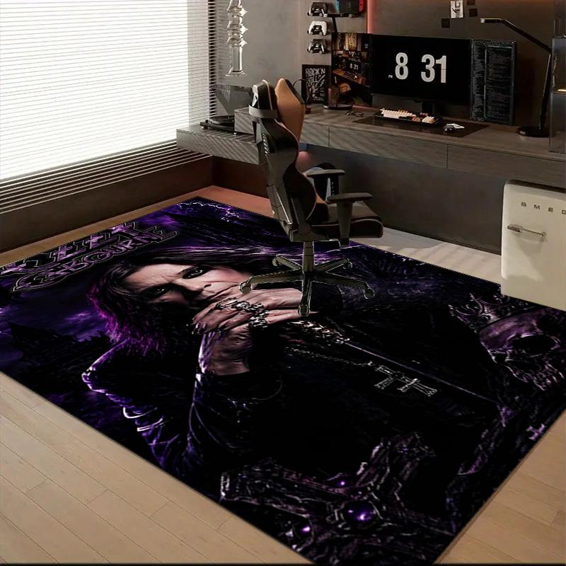 Ozzy Metal Legend Floor Mat for Living Room, Game Rooms, Office, Bedroom, Office Floor Mat Playful Design, Christmas fan gifts